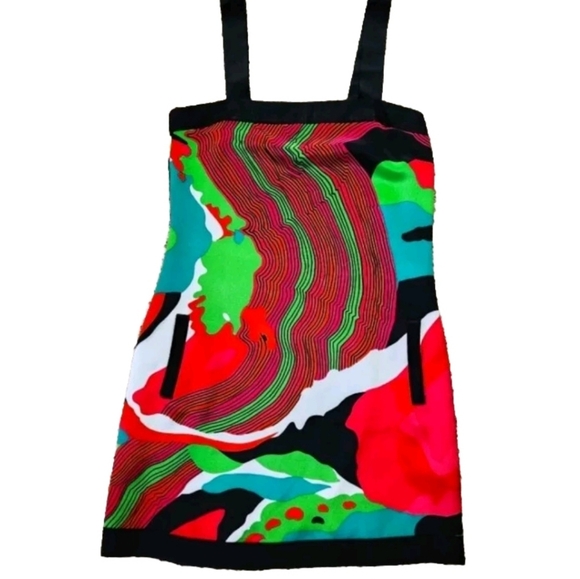 JB By Julie Brown silk sheath dress Size 4 Color pink orange green black  blue - Picture 1 of 11